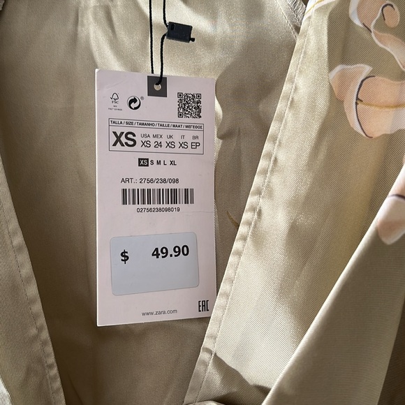 NWT Zara Print Dress with Knot - Picture 8 of 9